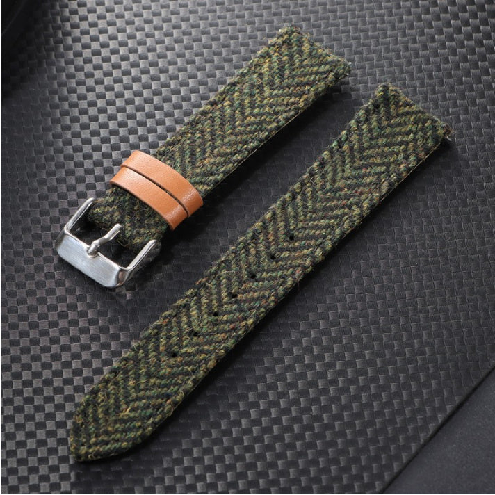 Tweed Vintage Leather Watch Strap – Classic Replacement Belt for Men’s Watches