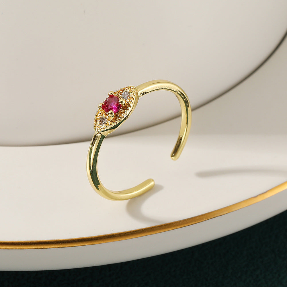 Copper Plated 18K Gold Open Ring – Simple Vintage Fashion Jewelry for Women