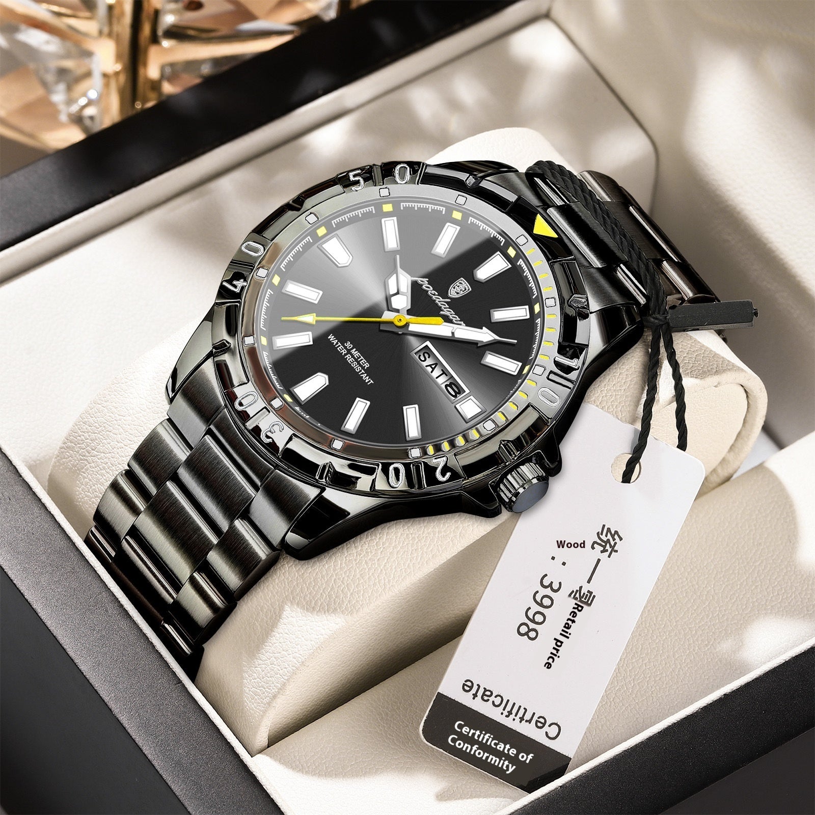 Swiss Waterproof Luminous Men’s Watch – Luxury Fashion Quartz Wristwatch