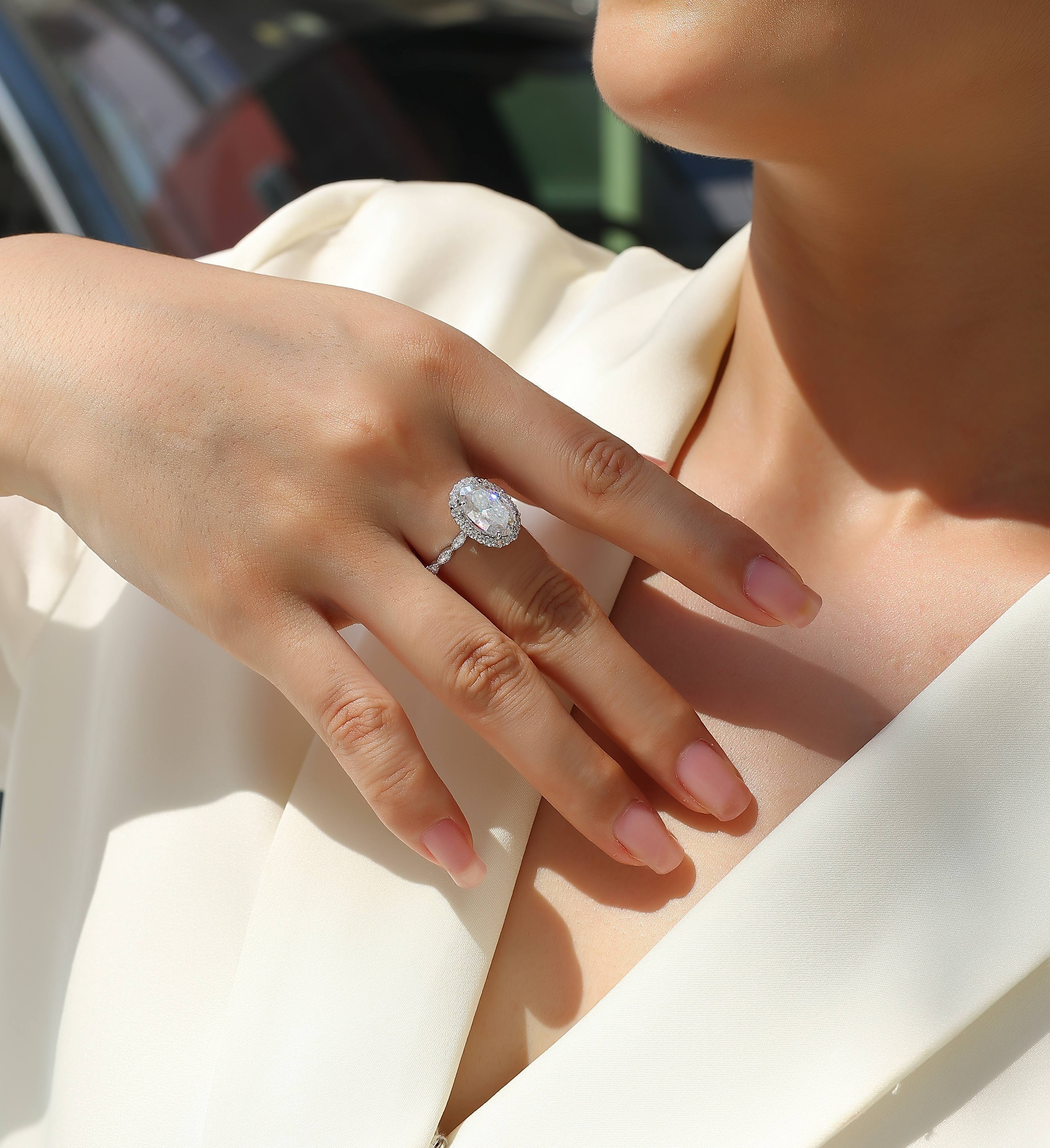 Bright Moon Moissanite Diamond Ring – S925 Sterling Silver Platinum-Plated Jewelry for Women