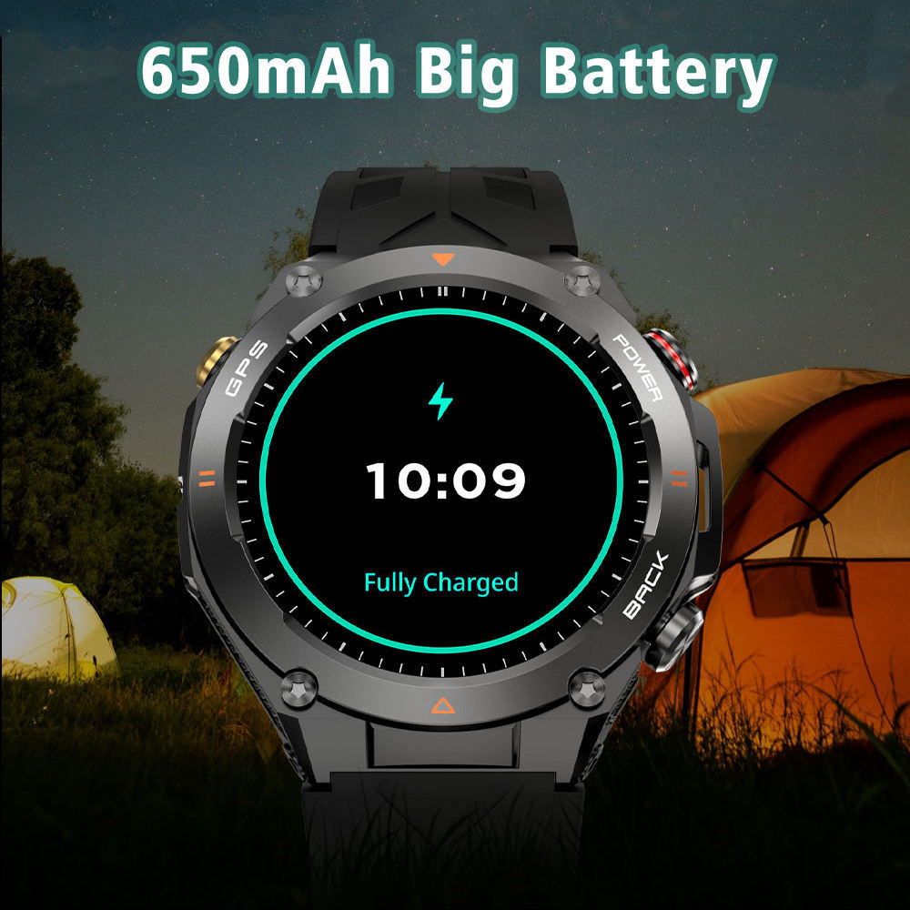 SENBONO 1.45" HD GPS Smart Watch for Men – Built-in GPS, Altimeter, Barometer, Compass, AI Voice Assistant, Fitness Tracker for Android & iPhone