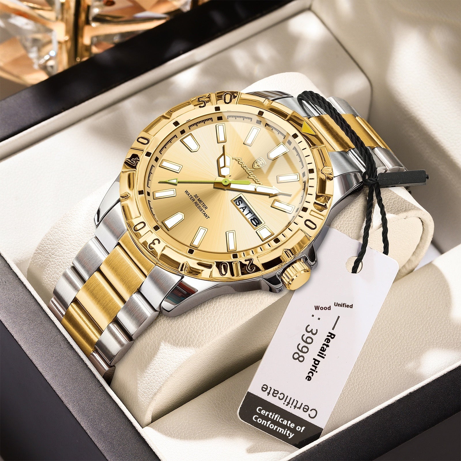 Swiss Waterproof Luminous Men’s Watch – Luxury Fashion Quartz Wristwatch