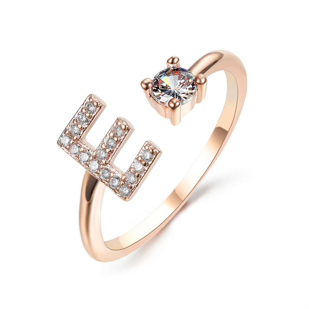 Adjustable 26 Initial Letter Ring – Simple & Elegant Fashion Jewelry for Women