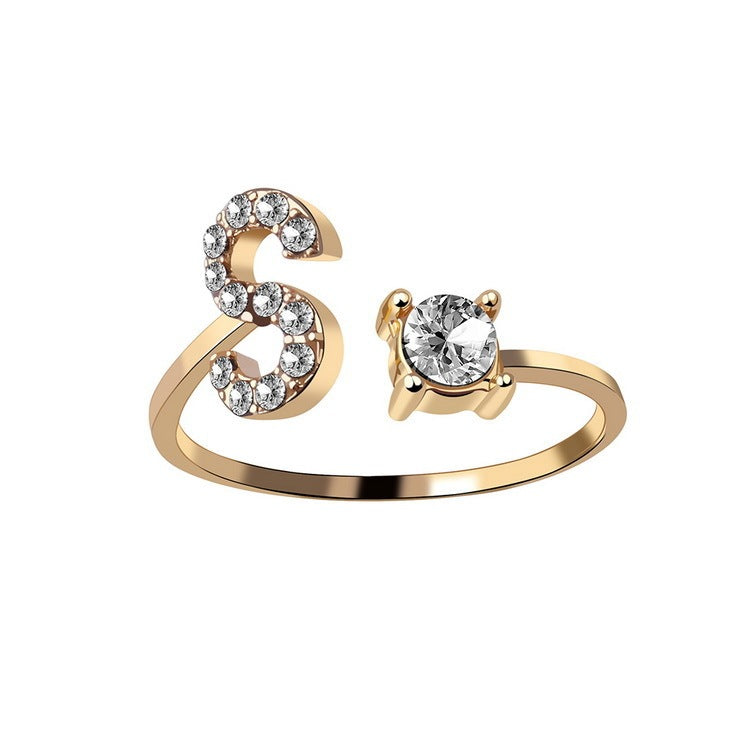 Adjustable 26 Initial Letter Ring – Simple & Elegant Fashion Jewelry for Women