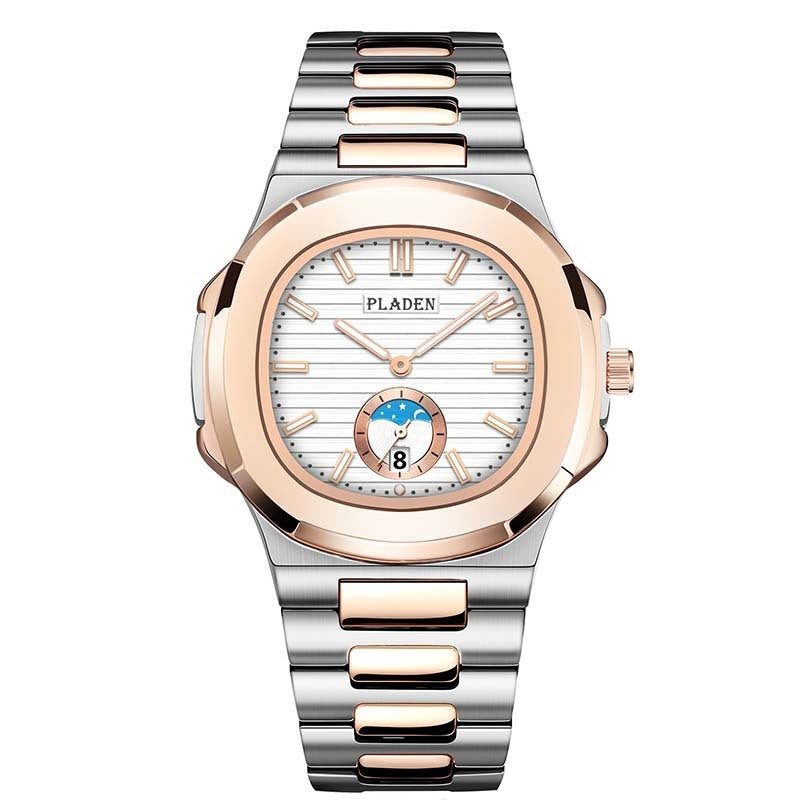 Luxury Waterproof Quartz Watch for Men – Classic Analog Wristwatch with Stainless Steel Band