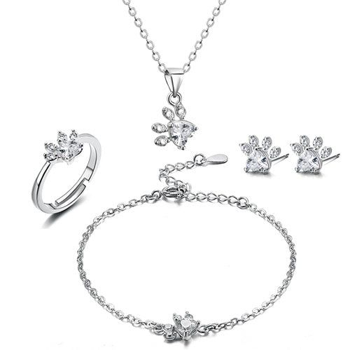 Animal Paw Ring Set – Cat, Bear & Dog Jewelry for Women