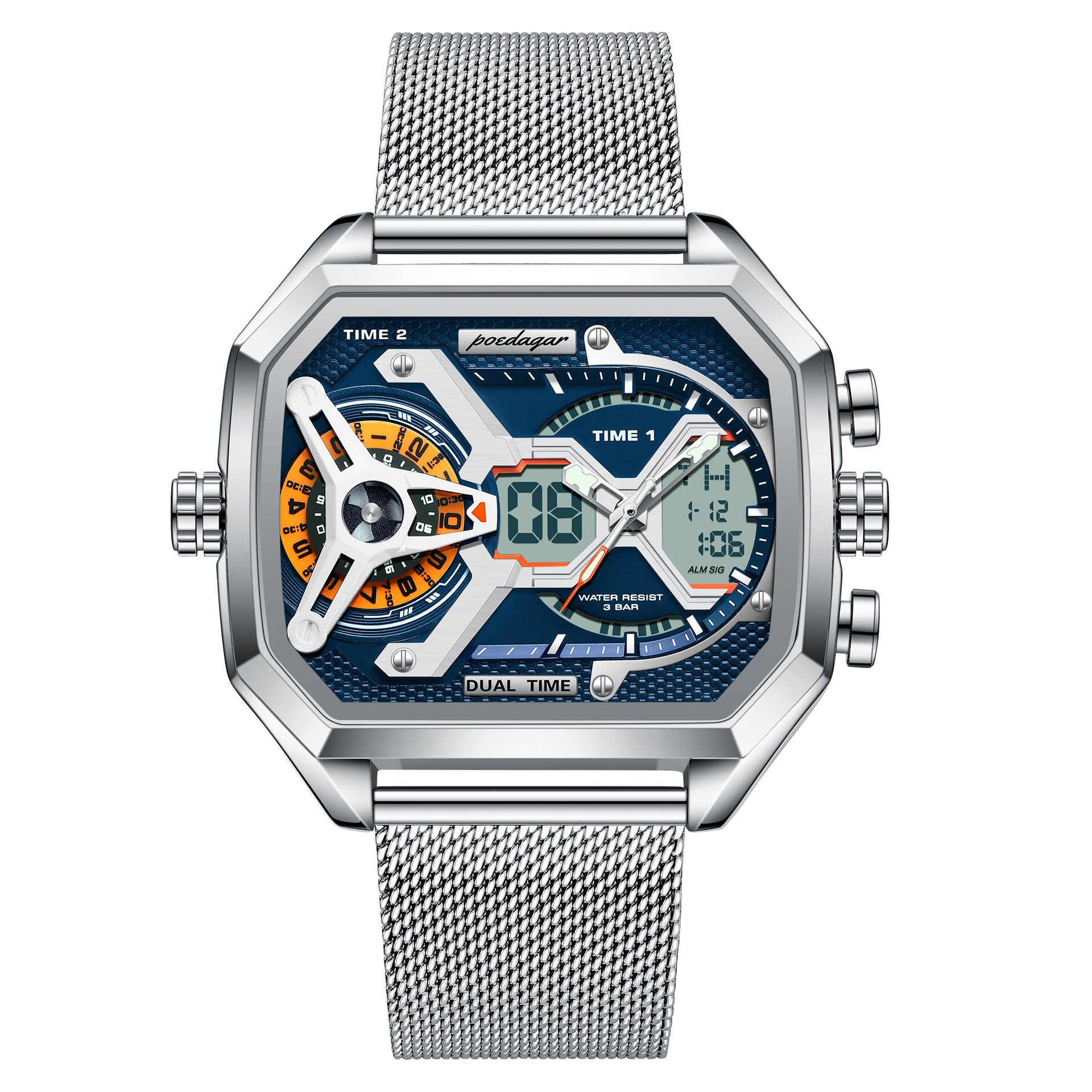 Multifunctional Waterproof Luminous Men’s Watch – Sporty Digital Timepiece