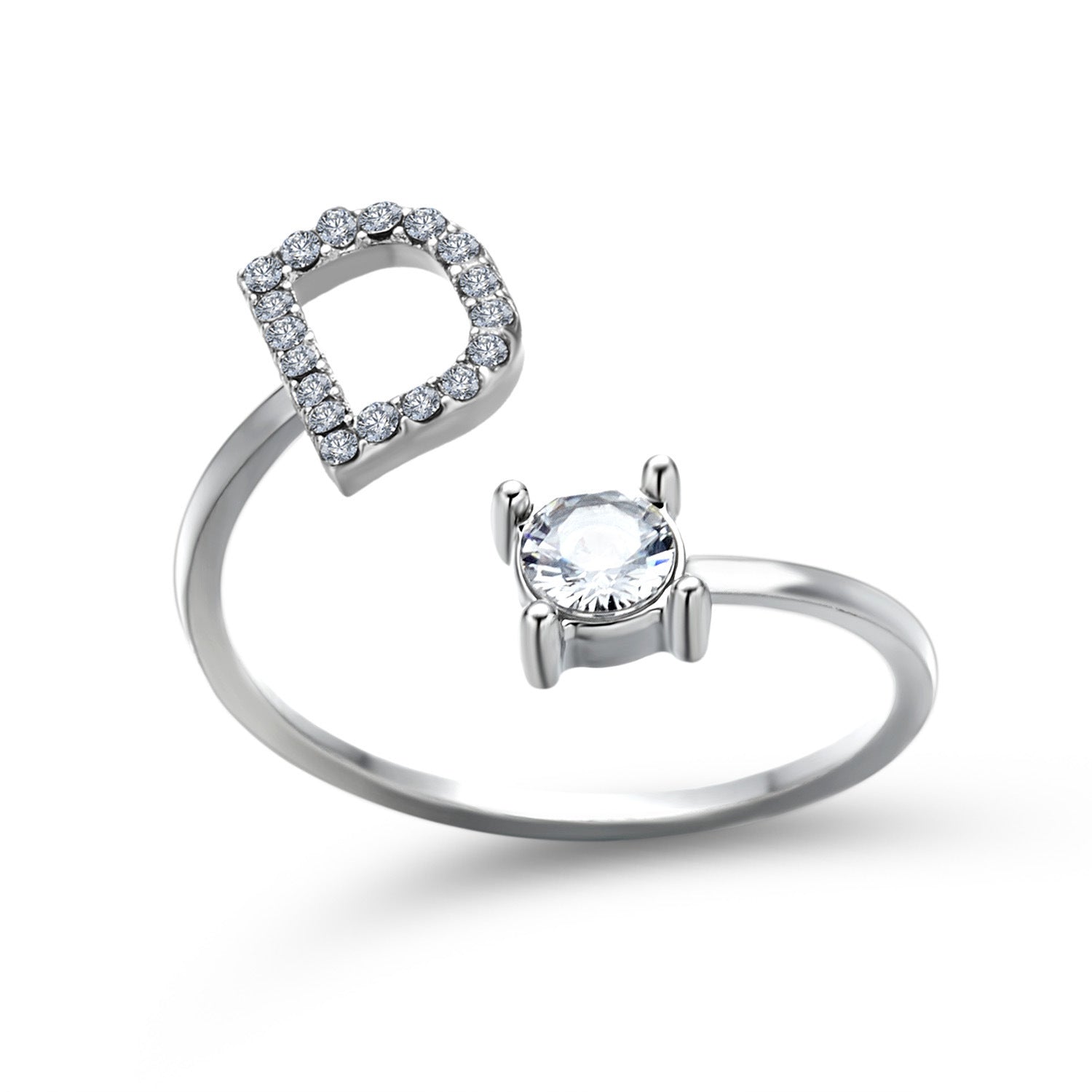 Adjustable 26 Initial Letter Ring – Simple & Elegant Fashion Jewelry for Women