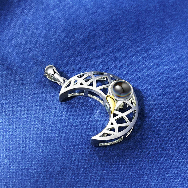 Love You to the Moon and Back Necklace – Romantic Crescent Moon Pendant for Women