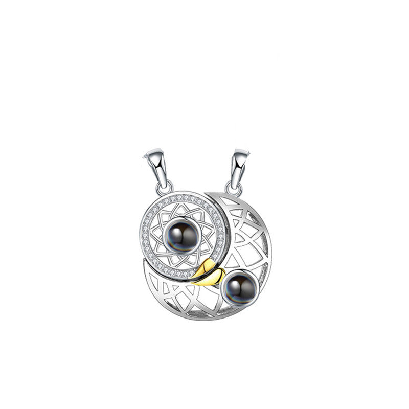 Love You to the Moon and Back Necklace – Romantic Crescent Moon Pendant for Women