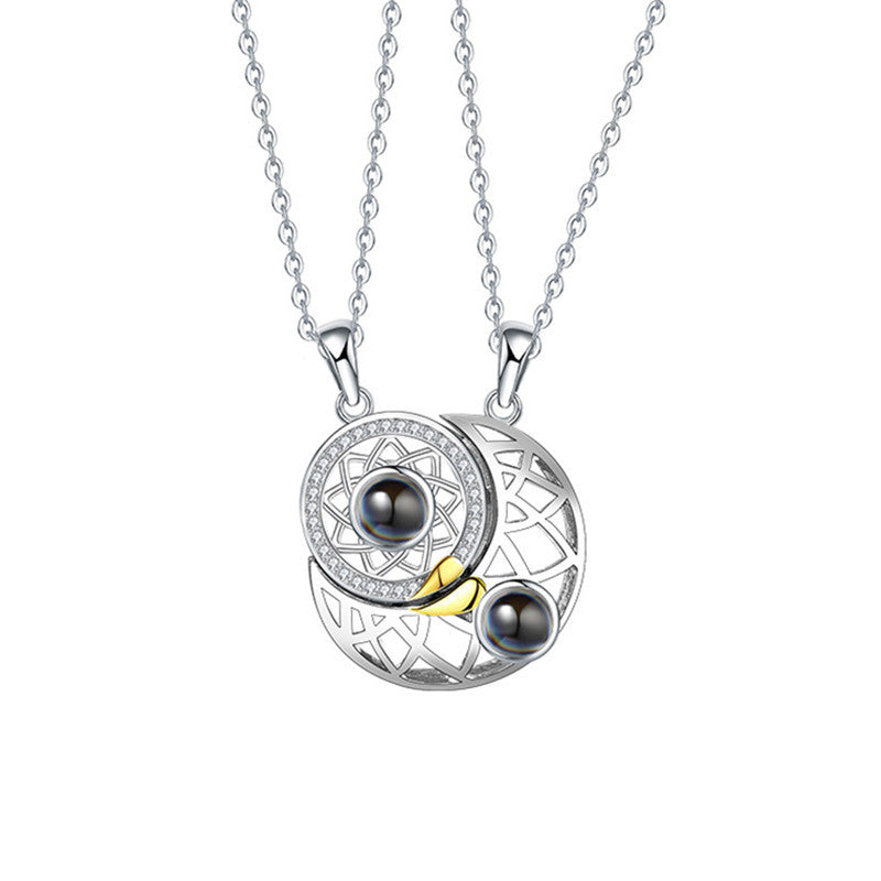 Love You to the Moon and Back Necklace – Romantic Crescent Moon Pendant for Women