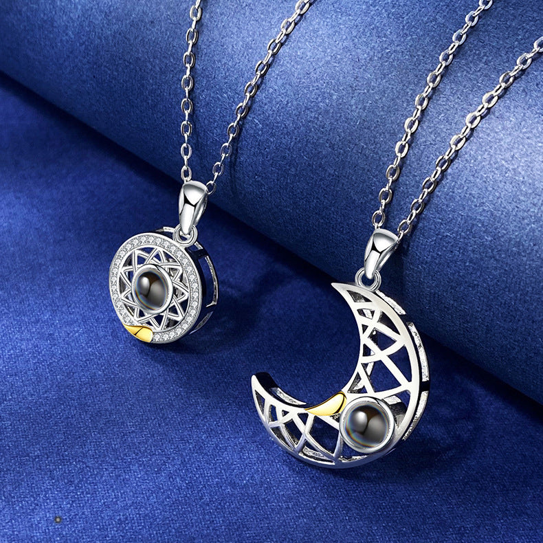 Love You to the Moon and Back Necklace – Romantic Crescent Moon Pendant for Women