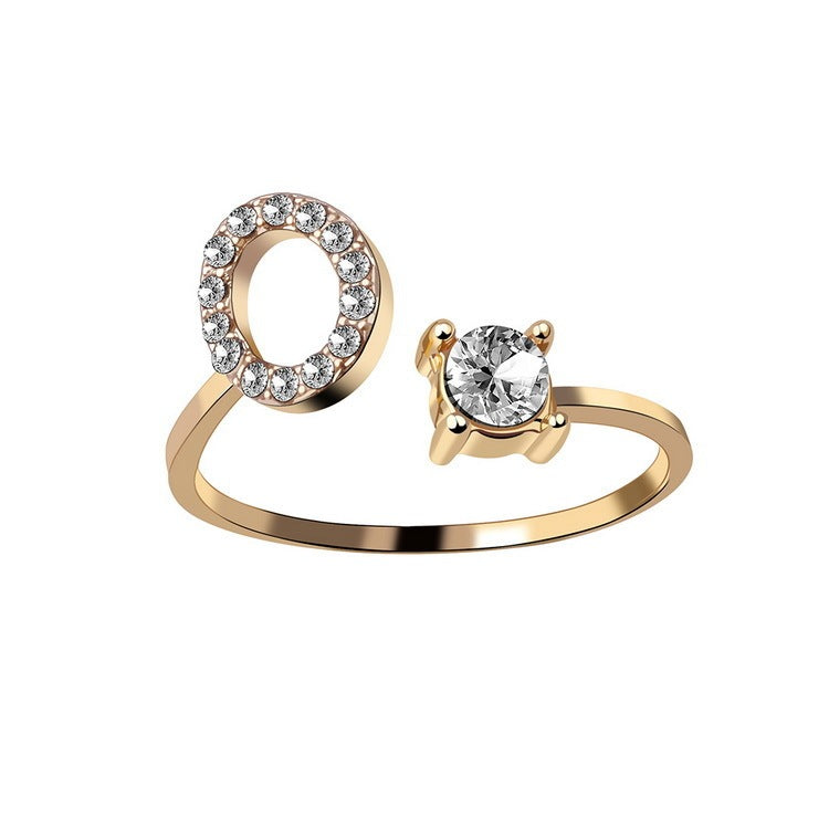 Adjustable 26 Initial Letter Ring – Simple & Elegant Fashion Jewelry for Women