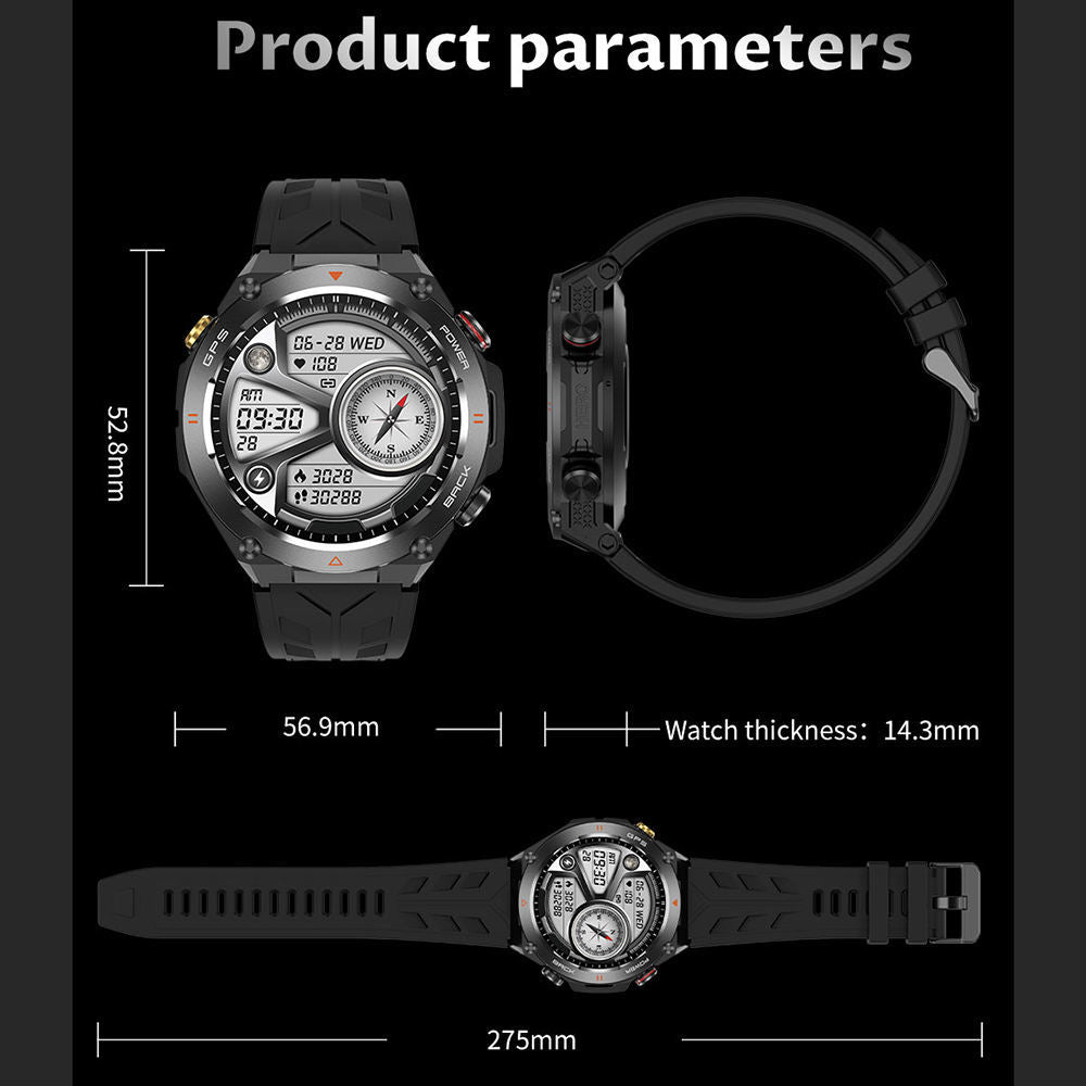 SENBONO 1.45" HD GPS Smart Watch for Men – Built-in GPS, Altimeter, Barometer, Compass, AI Voice Assistant, Fitness Tracker for Android & iPhone