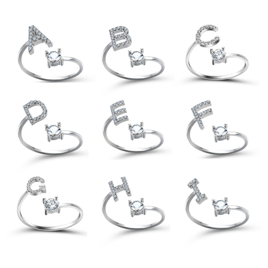 Adjustable 26 Initial Letter Ring – Simple & Elegant Fashion Jewelry for Women