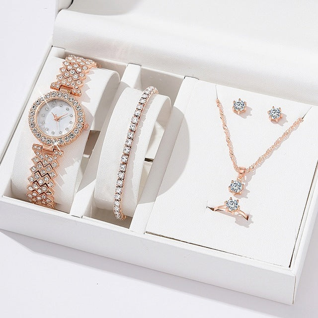Diamond Women’s Watch – Luxury Fashion Rhinestone Quartz Bracelet Wristwatch