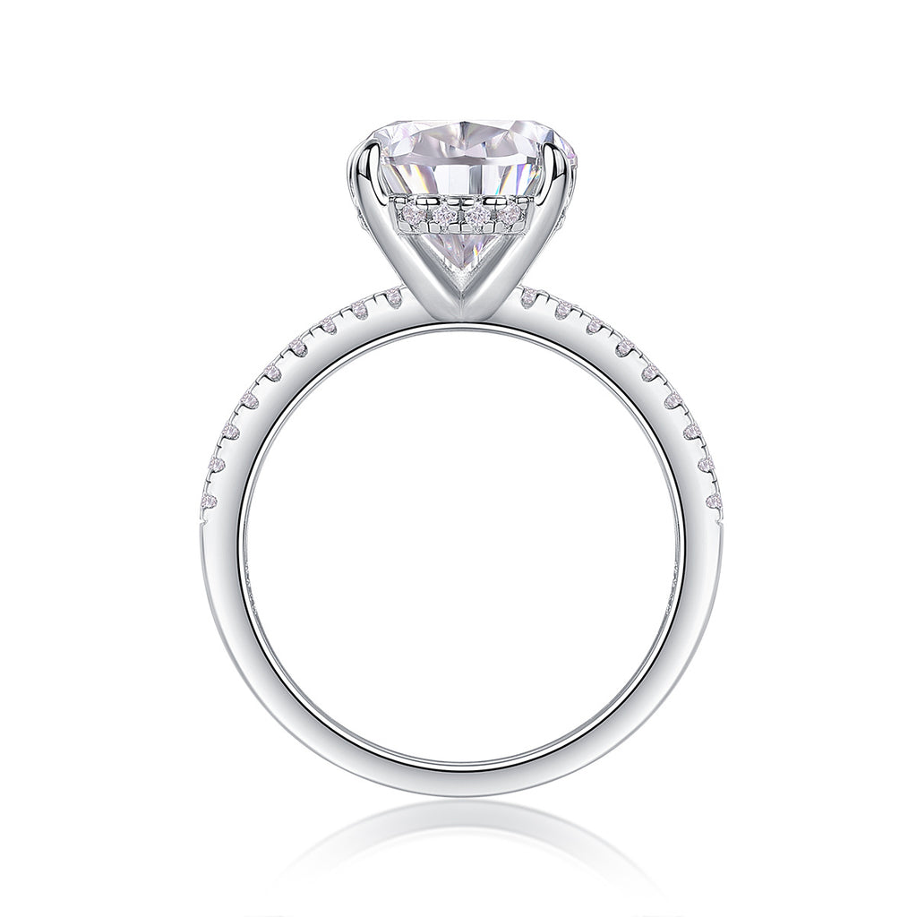 Light & Shadow Moissanite Diamond Ring – S925 Sterling Silver Platinum Jewelry for Women