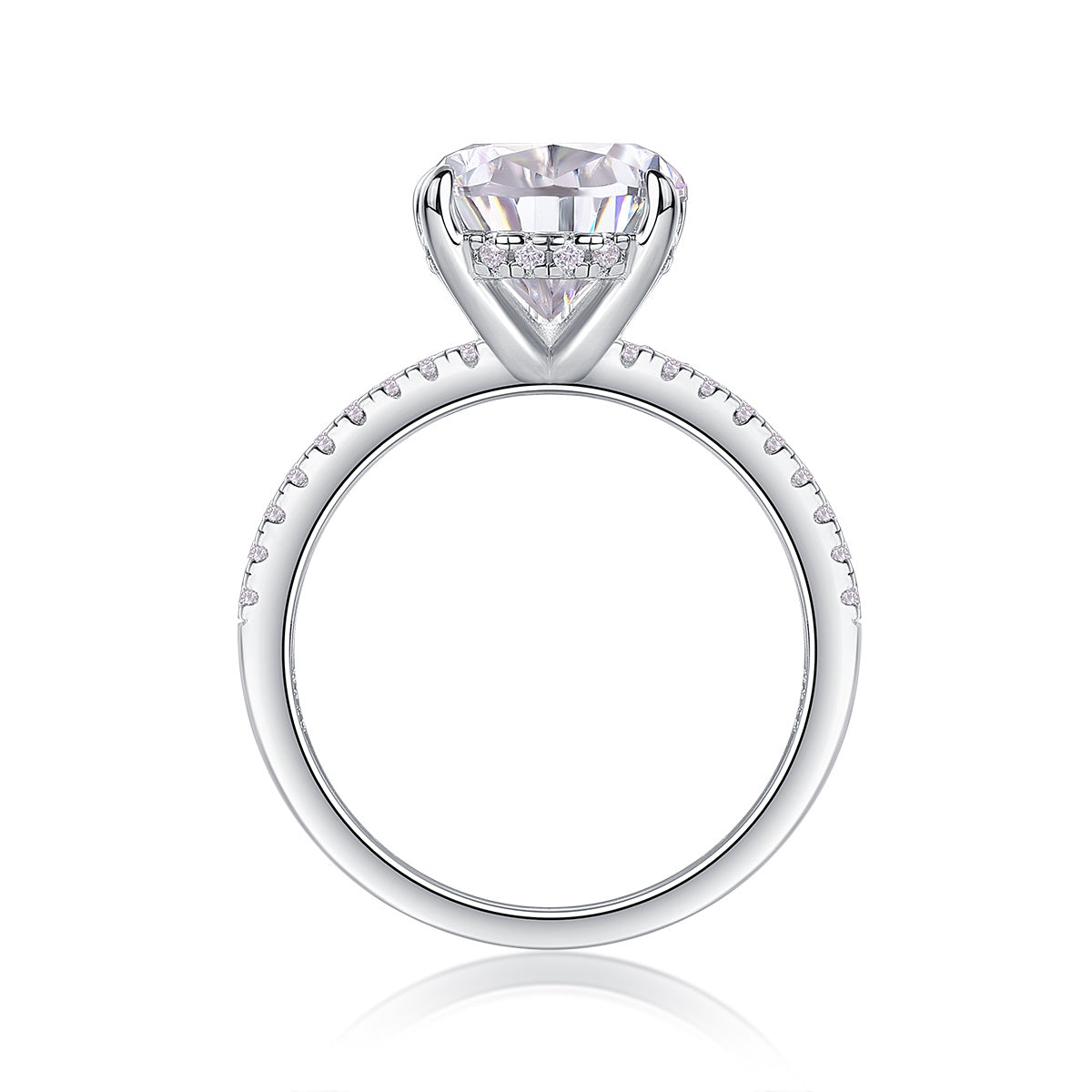 Light & Shadow Moissanite Diamond Ring – S925 Sterling Silver Platinum Jewelry for Women