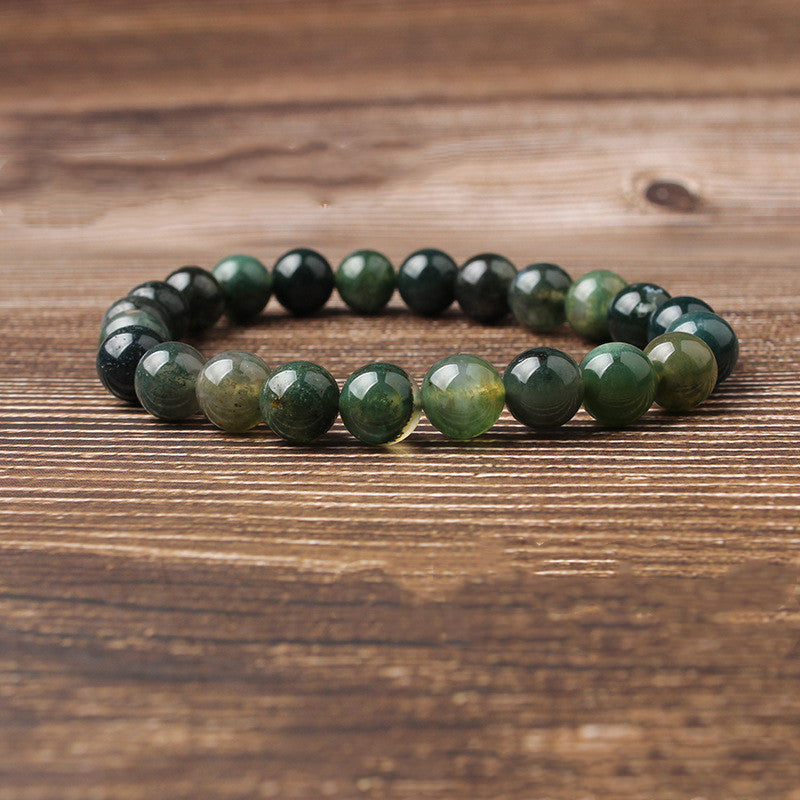 Natural Water Grass Agate Bracelet – Healing Stone Jewelry for Women & Men
