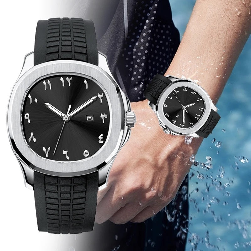 Classic Grenade Silicone Band Waterproof Quartz Watch – Durable Sporty Timepiece