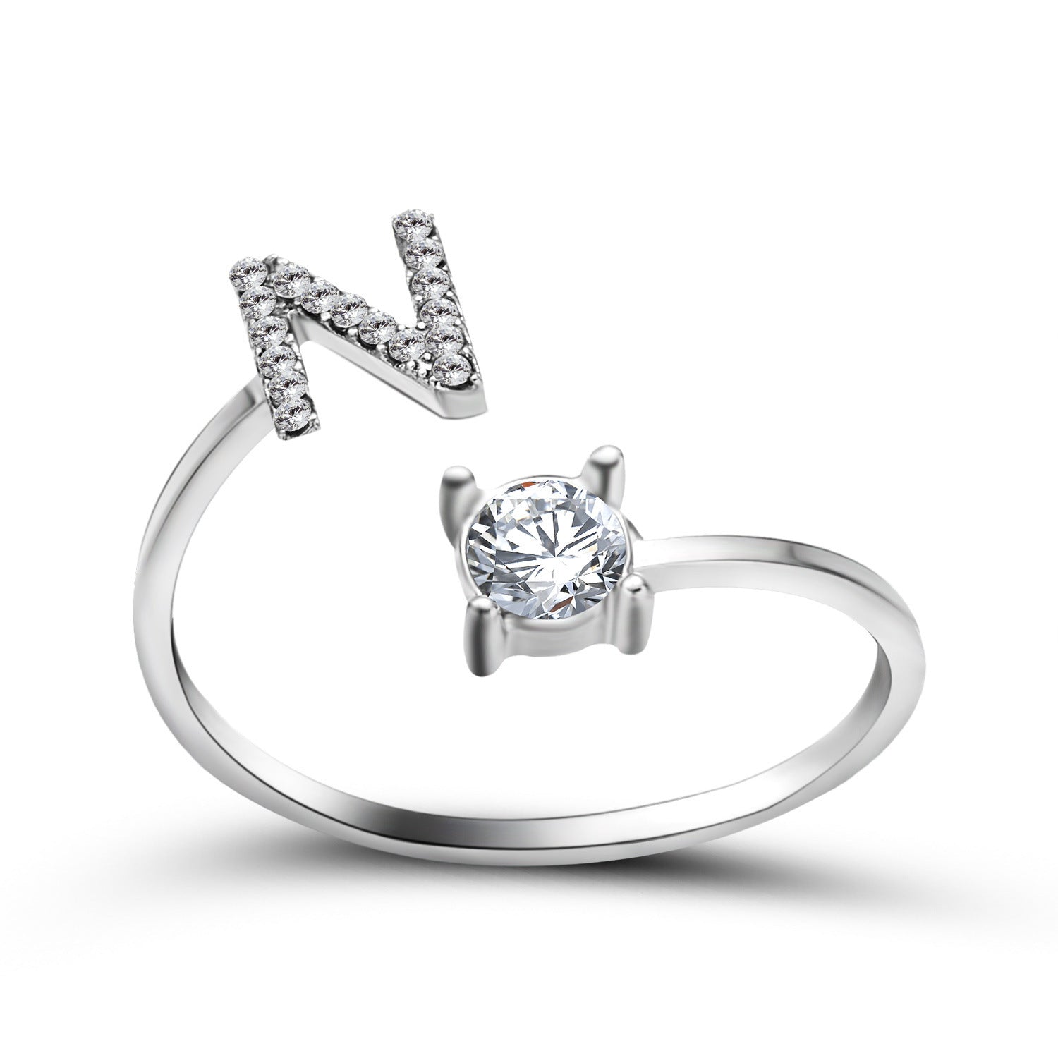 Adjustable 26 Initial Letter Ring – Simple & Elegant Fashion Jewelry for Women