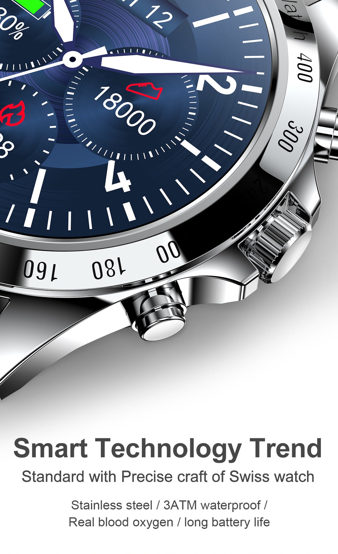 LW09 Business Smartwatch – Heart Rate & Blood Pressure Monitor