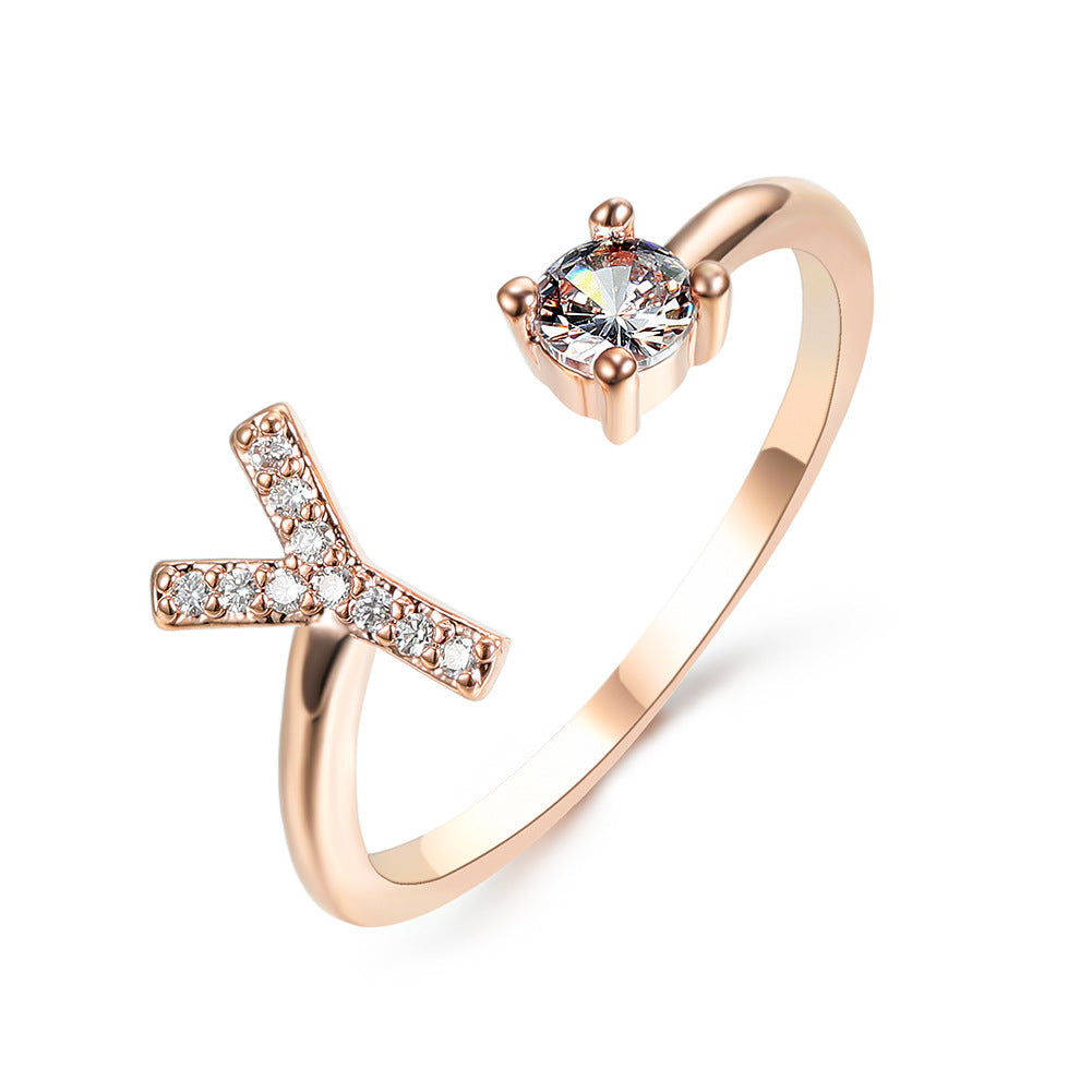Adjustable 26 Initial Letter Ring – Simple & Elegant Fashion Jewelry for Women
