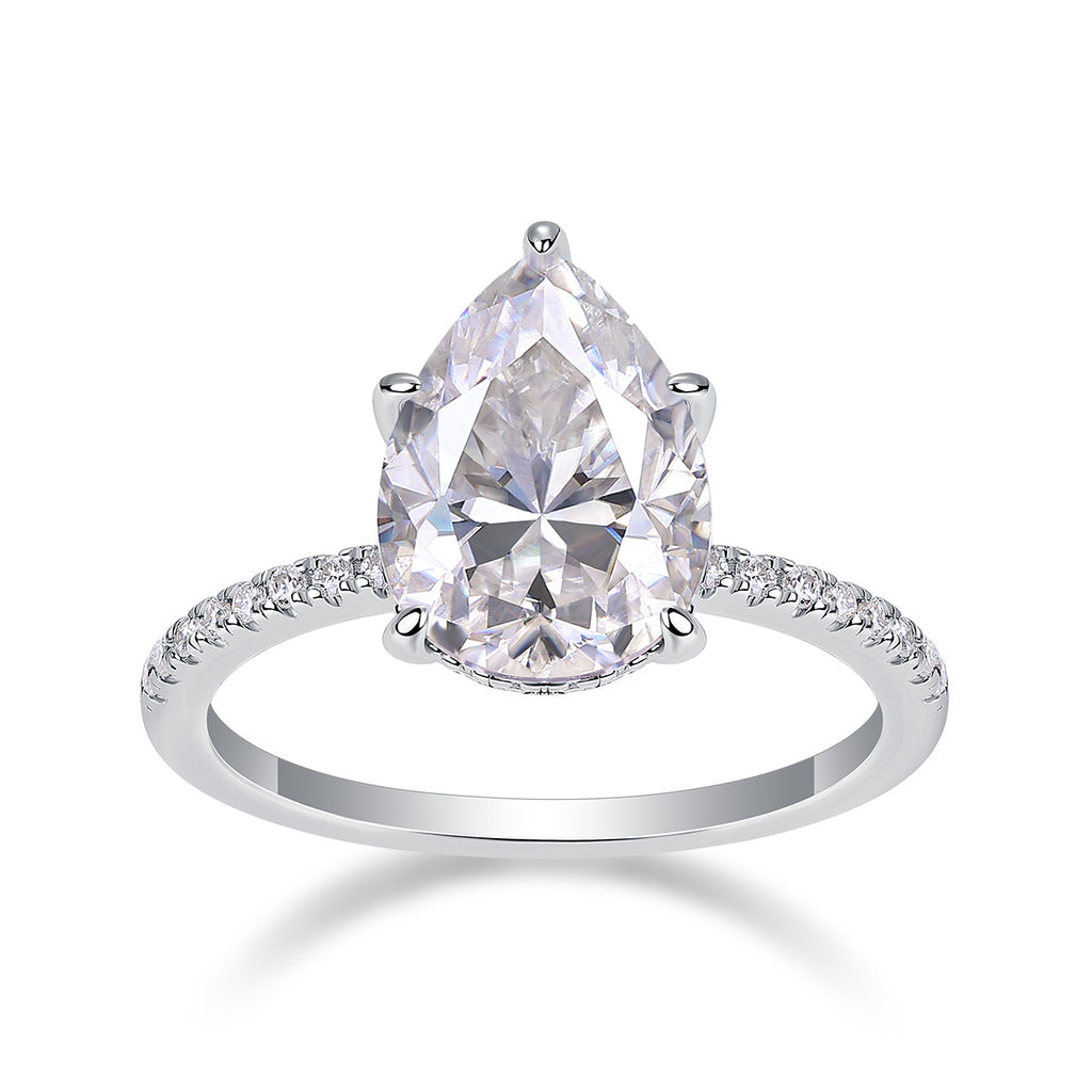Light & Shadow Moissanite Diamond Ring – S925 Sterling Silver Platinum Jewelry for Women