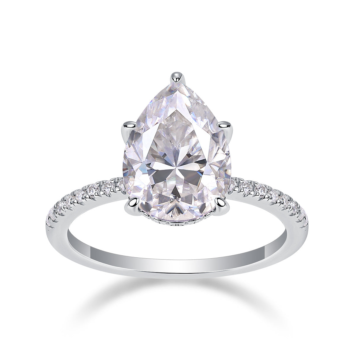 Light & Shadow Moissanite Diamond Ring – S925 Sterling Silver Platinum Jewelry for Women