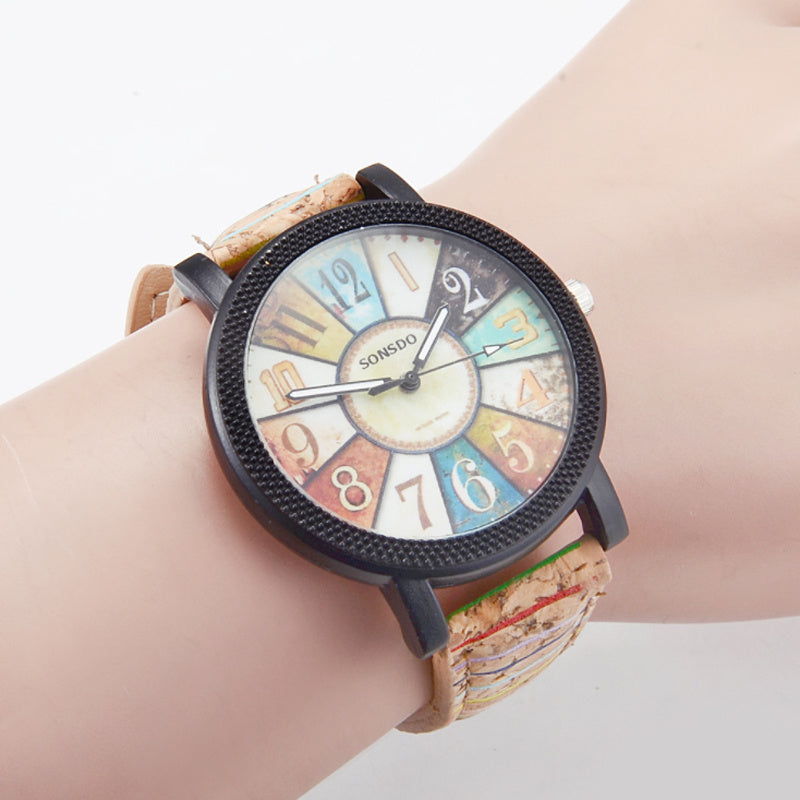 Casual Vintage Leather Women’s Quartz Wrist Watch – Stylish Gift Clock