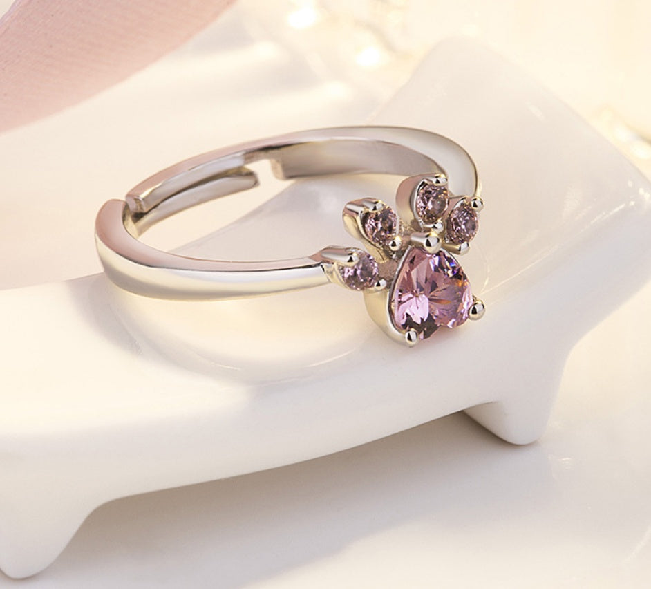 Animal Paw Ring Set – Cat, Bear & Dog Jewelry for Women
