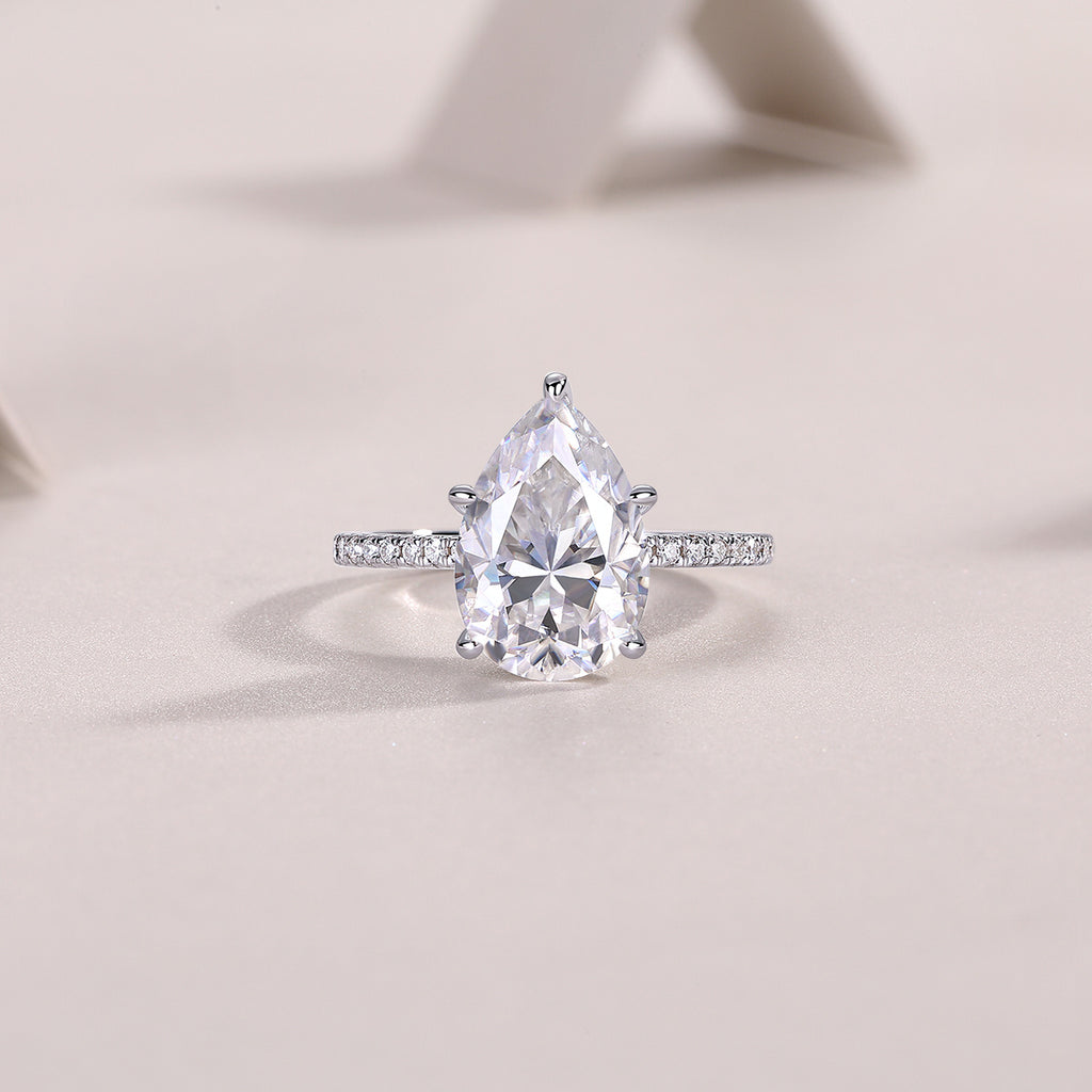 Light & Shadow Moissanite Diamond Ring – S925 Sterling Silver Platinum Jewelry for Women