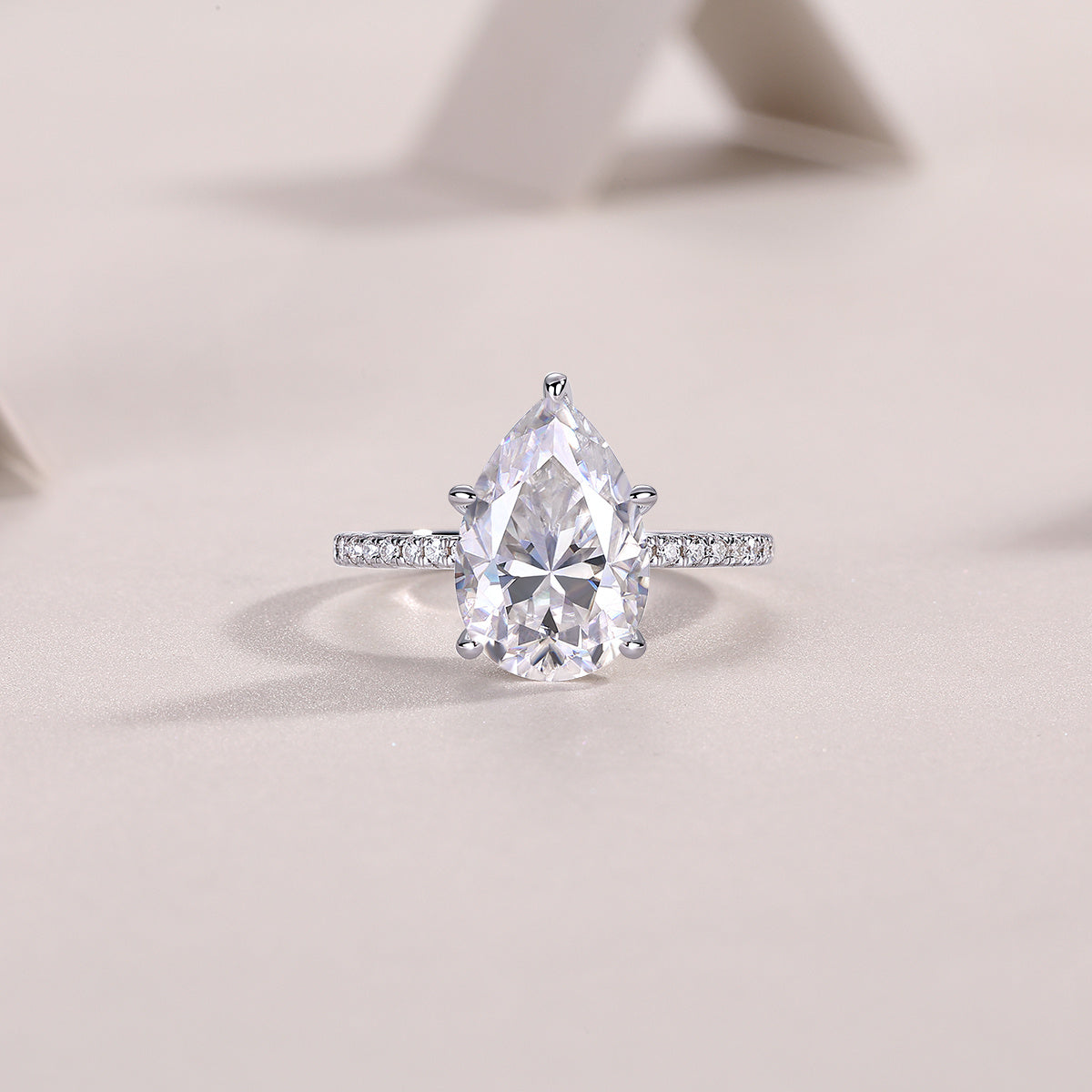 Light & Shadow Moissanite Diamond Ring – S925 Sterling Silver Platinum Jewelry for Women