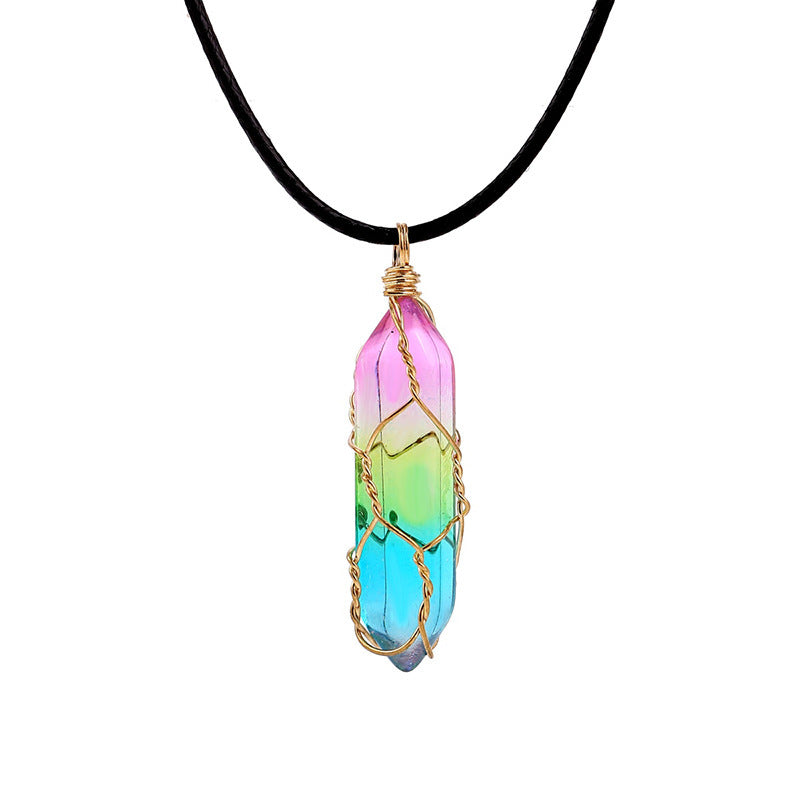 Elegant Transparent Crystal Geometric Pendant Necklace for Women
