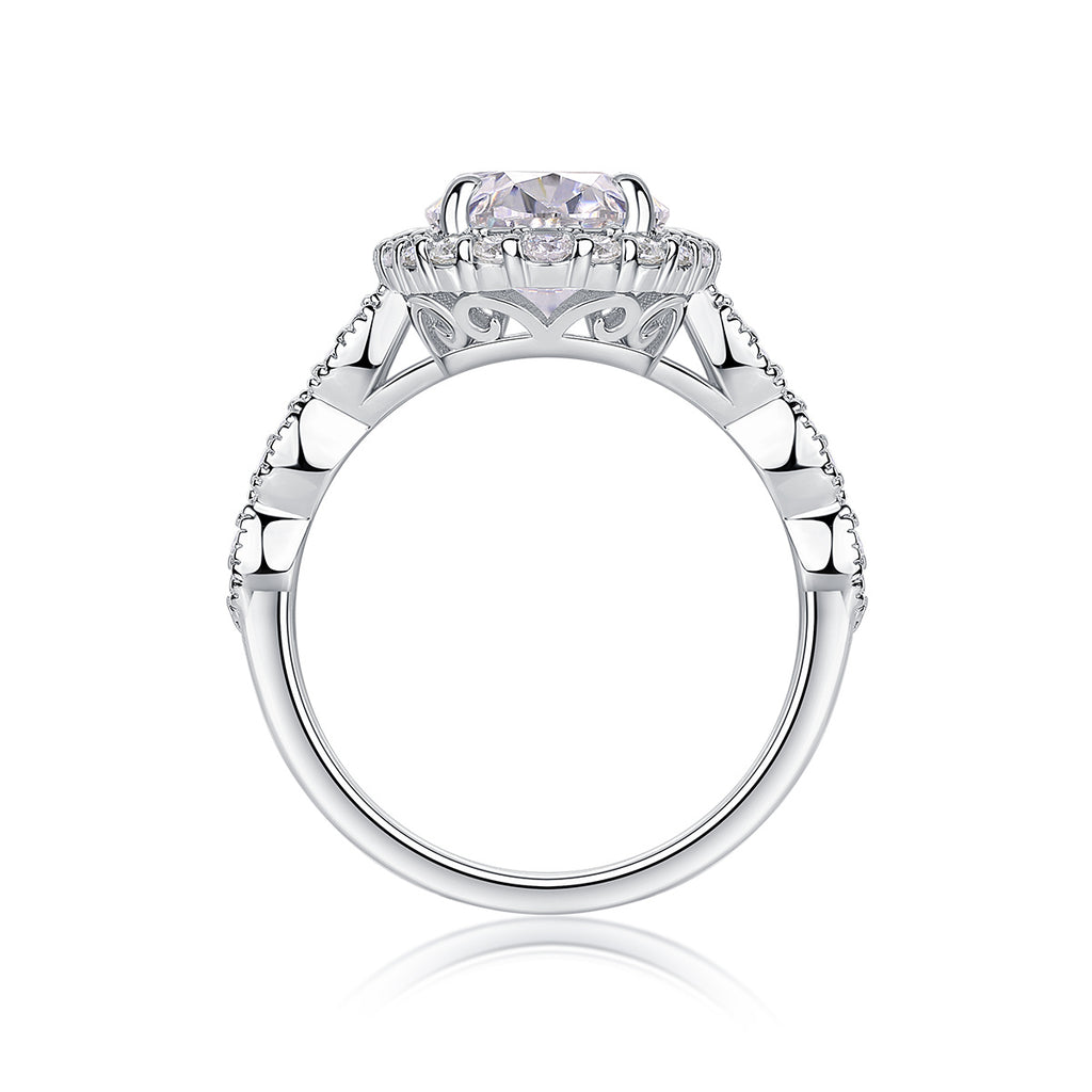 Bright Moon Moissanite Diamond Ring – S925 Sterling Silver Platinum-Plated Jewelry for Women
