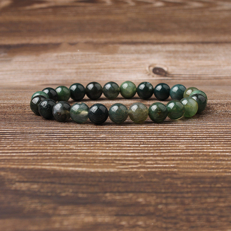 Natural Water Grass Agate Bracelet – Healing Stone Jewelry for Women & Men