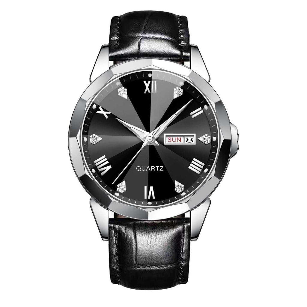 Business Men’s Quartz Watch – Double Calendar, High-Grade Luxury Timepiece