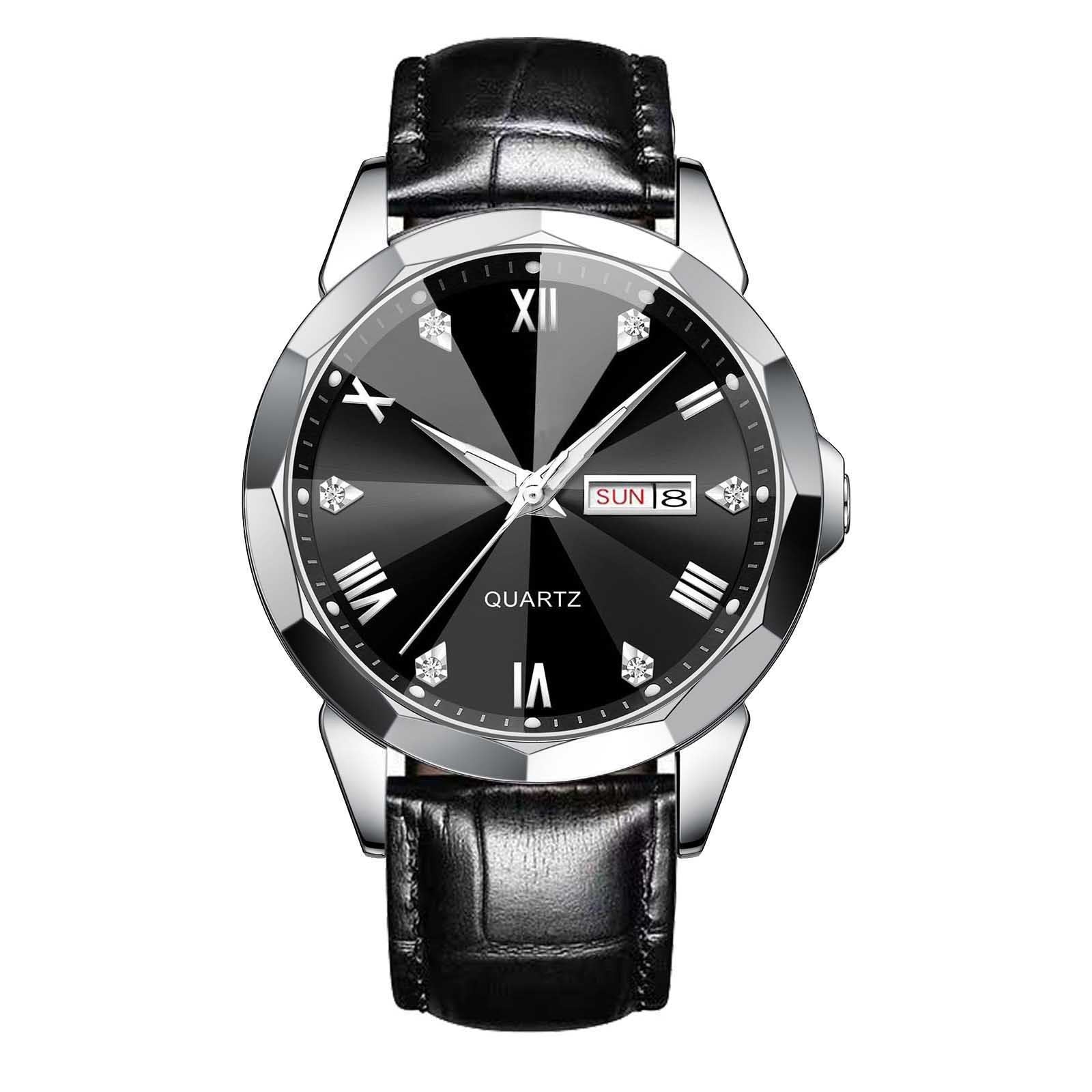 Business Men’s Quartz Watch – Double Calendar, High-Grade Luxury Timepiece