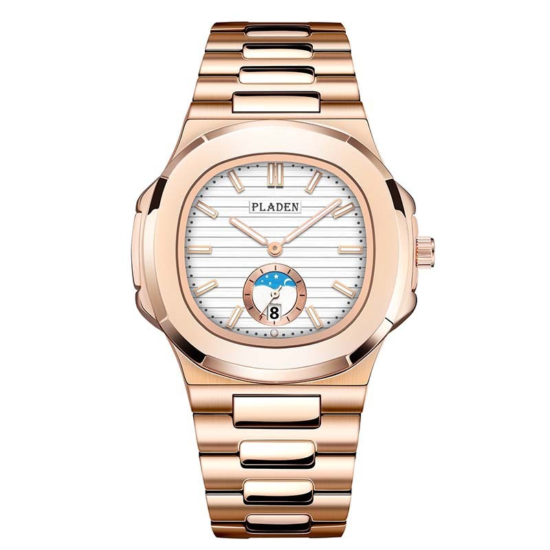 Luxury Waterproof Quartz Watch for Men – Classic Analog Wristwatch with Stainless Steel Band