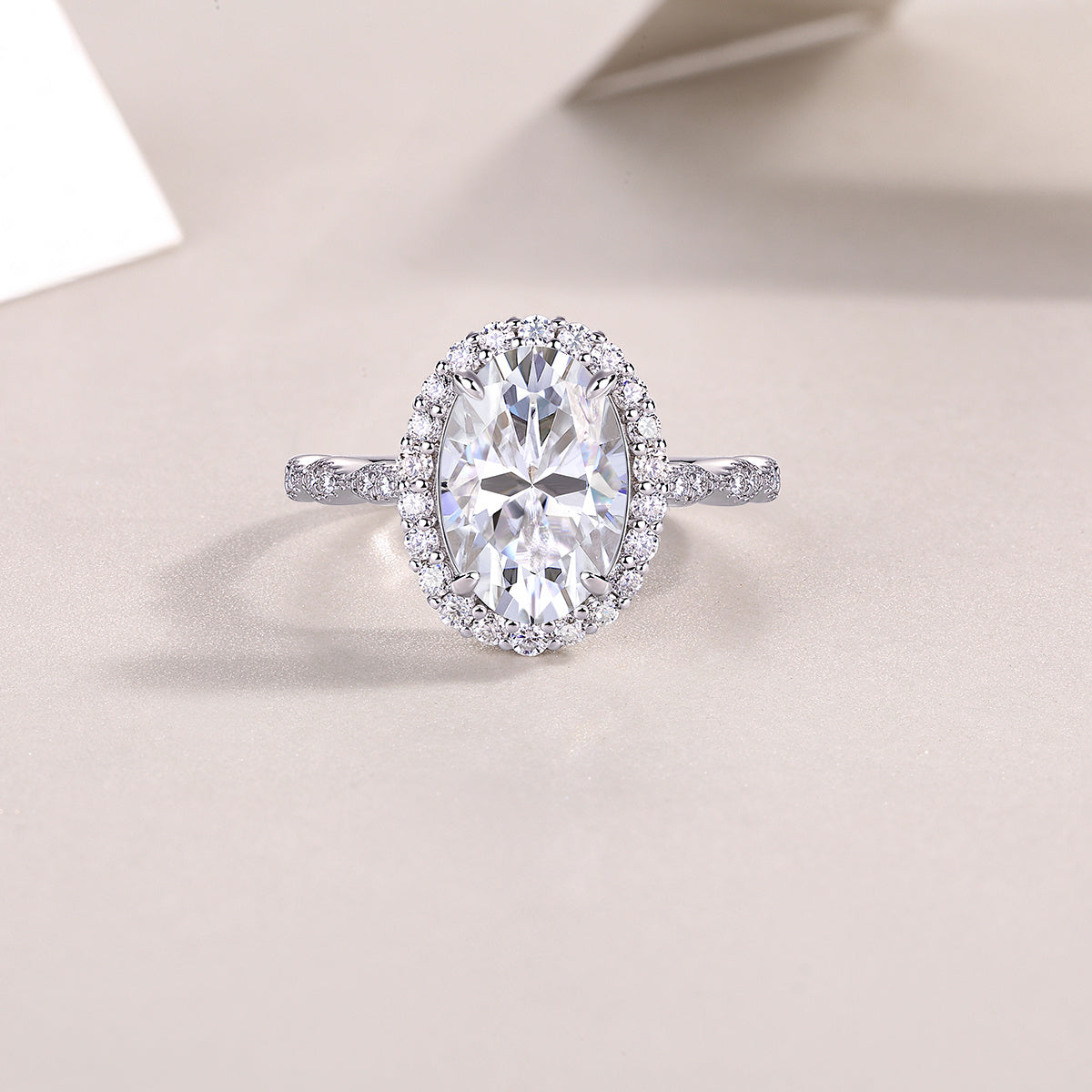 Bright Moon Moissanite Diamond Ring – S925 Sterling Silver Platinum-Plated Jewelry for Women