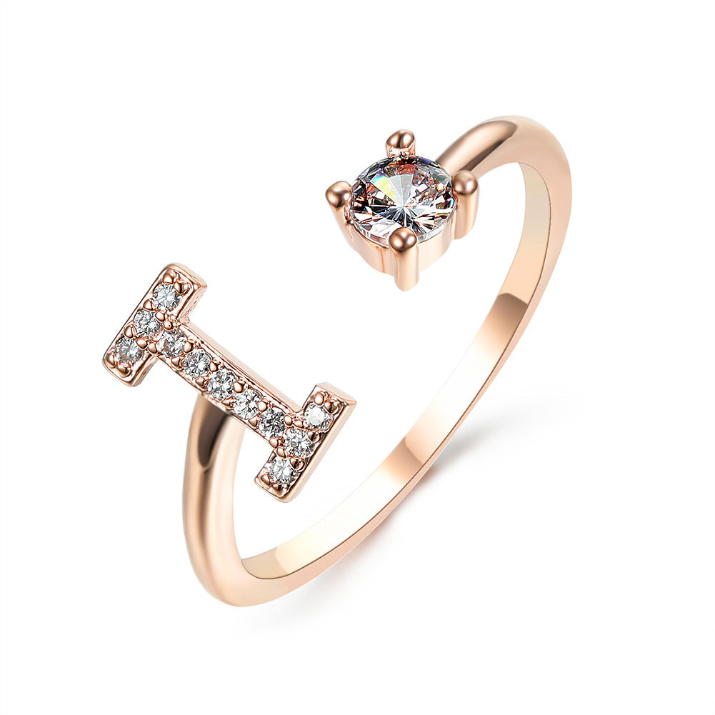 Adjustable 26 Initial Letter Ring – Simple & Elegant Fashion Jewelry for Women