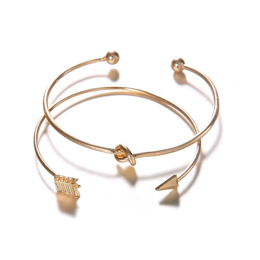 Women’s Vintage Cuff Bracelet – Arrow Knotted Adjustable Bangle Jewelry