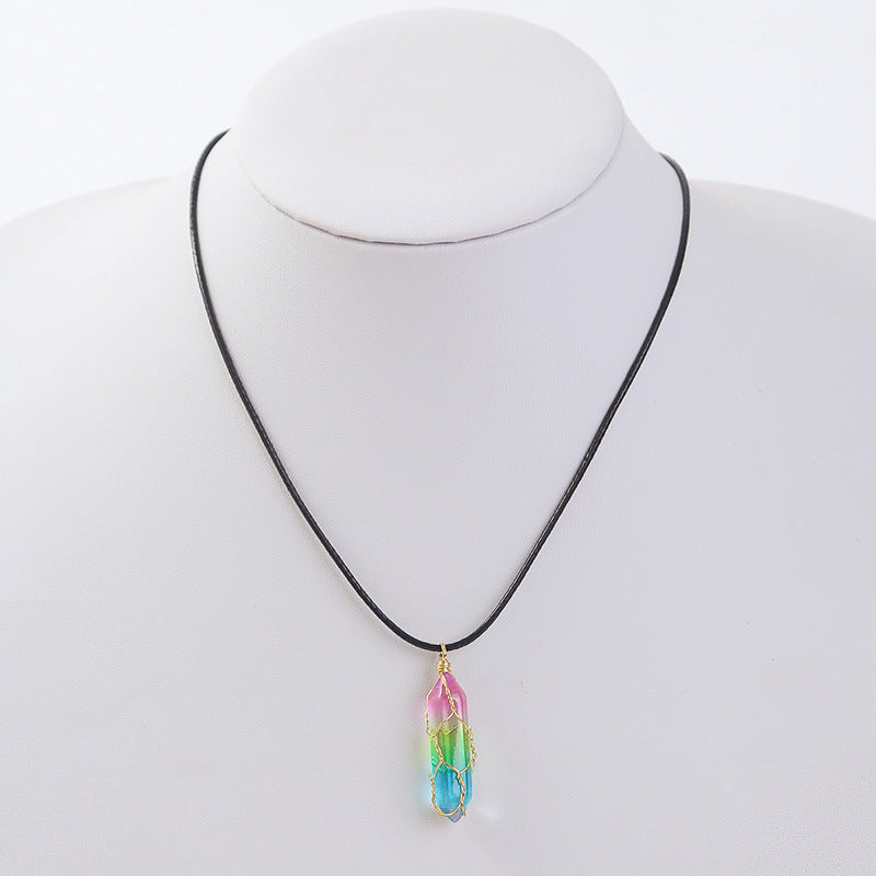 Elegant Transparent Crystal Geometric Pendant Necklace for Women