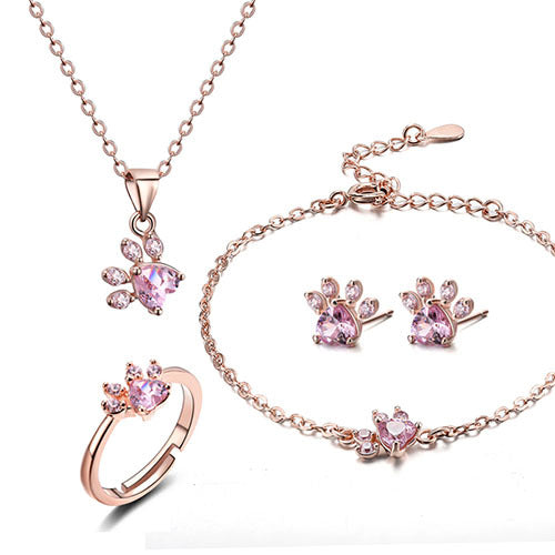 Animal Paw Ring Set – Cat, Bear & Dog Jewelry for Women