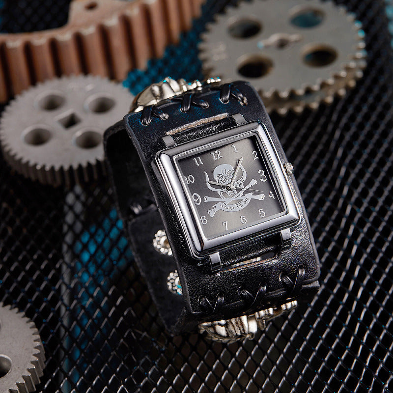 Factory Punk Scorpion Ghost Head Watch – Bold Bracelet Belt Design for Men