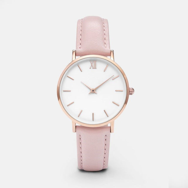 Fashion Women’s Leather Quartz Watch – Elegant Ladies Wristwatch with Stylish Design