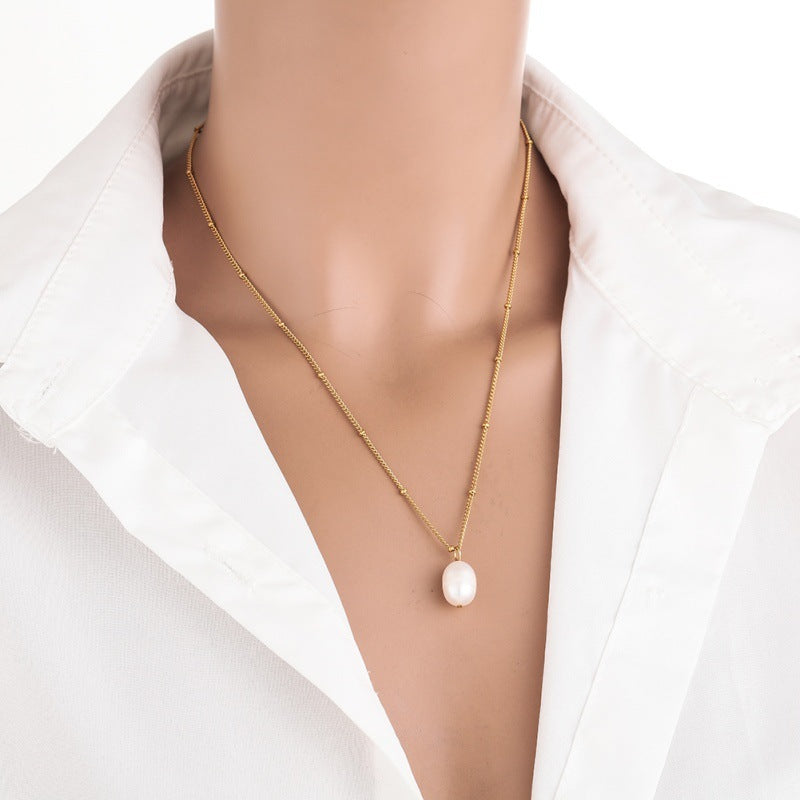 Elegant Natural Freshwater Pearl Pendant Necklace for Women – Classic Jewelry Gift