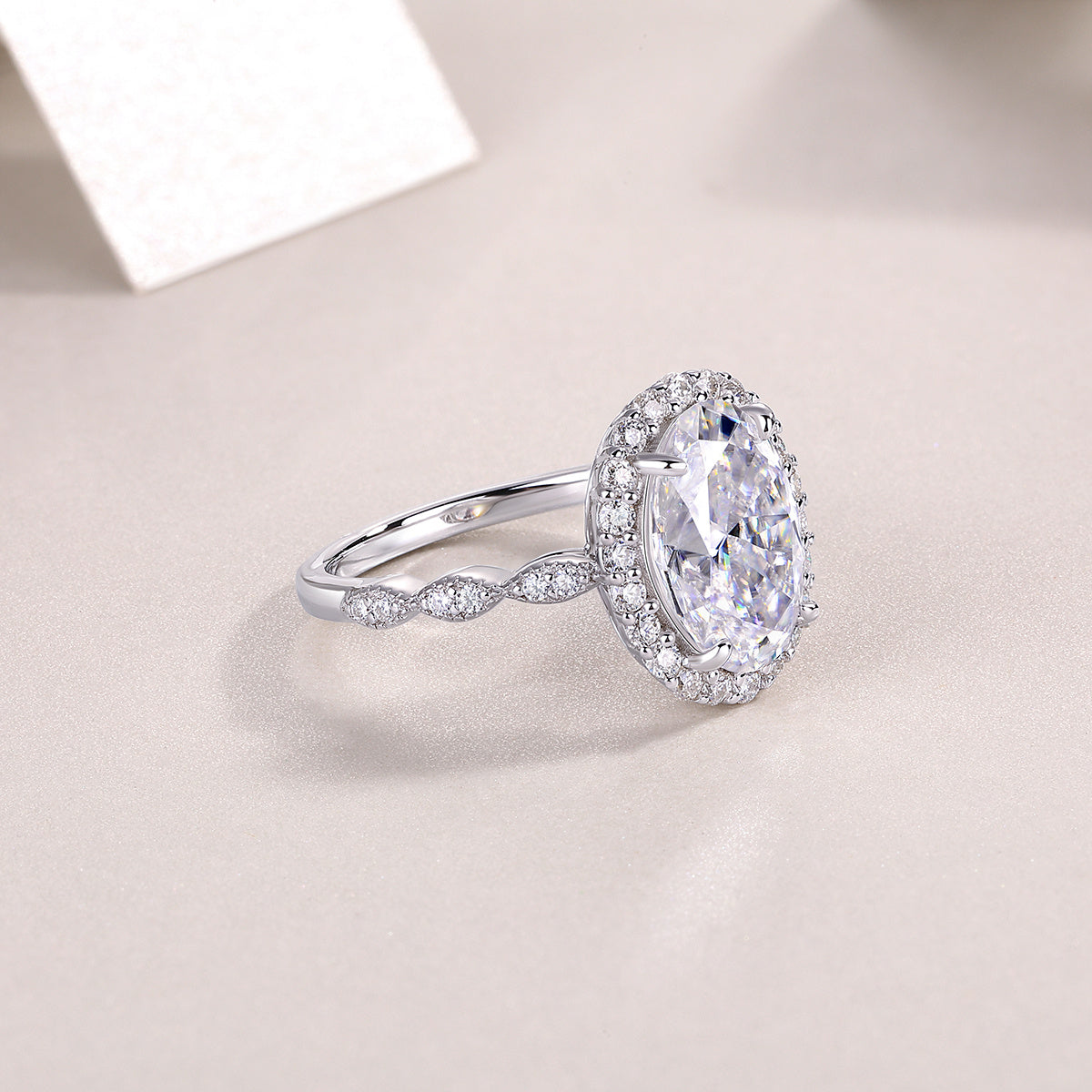 Bright Moon Moissanite Diamond Ring – S925 Sterling Silver Platinum-Plated Jewelry for Women