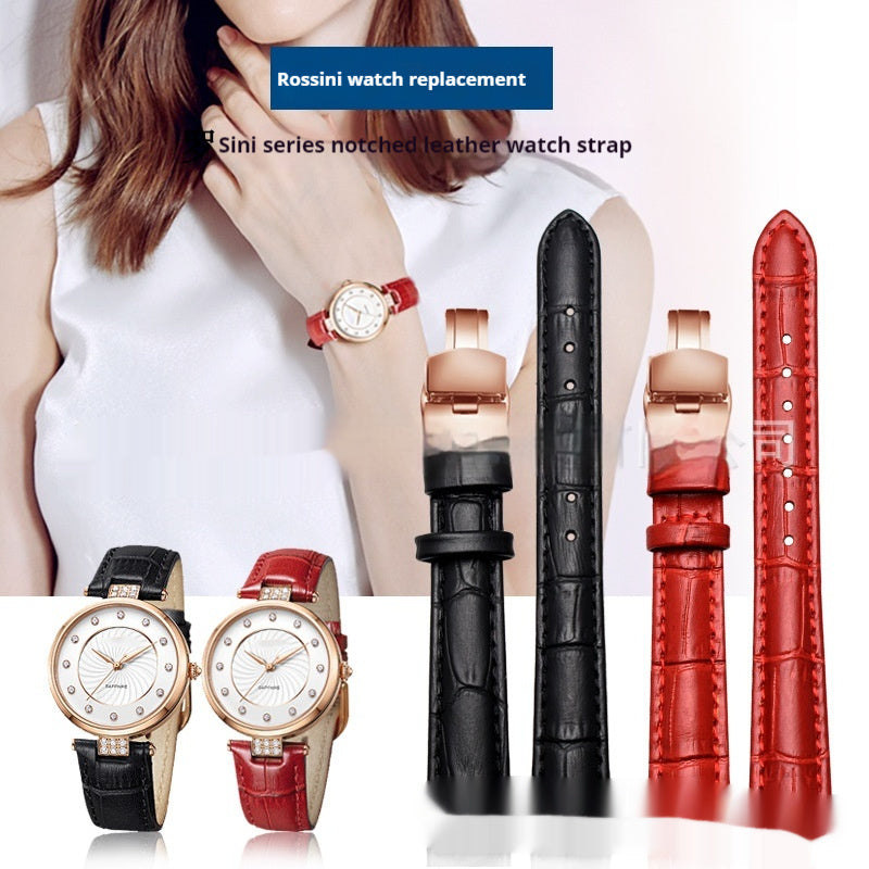 Leather Watch Band with Notch – Classic Replacement Watch Bracelet for Men & Women