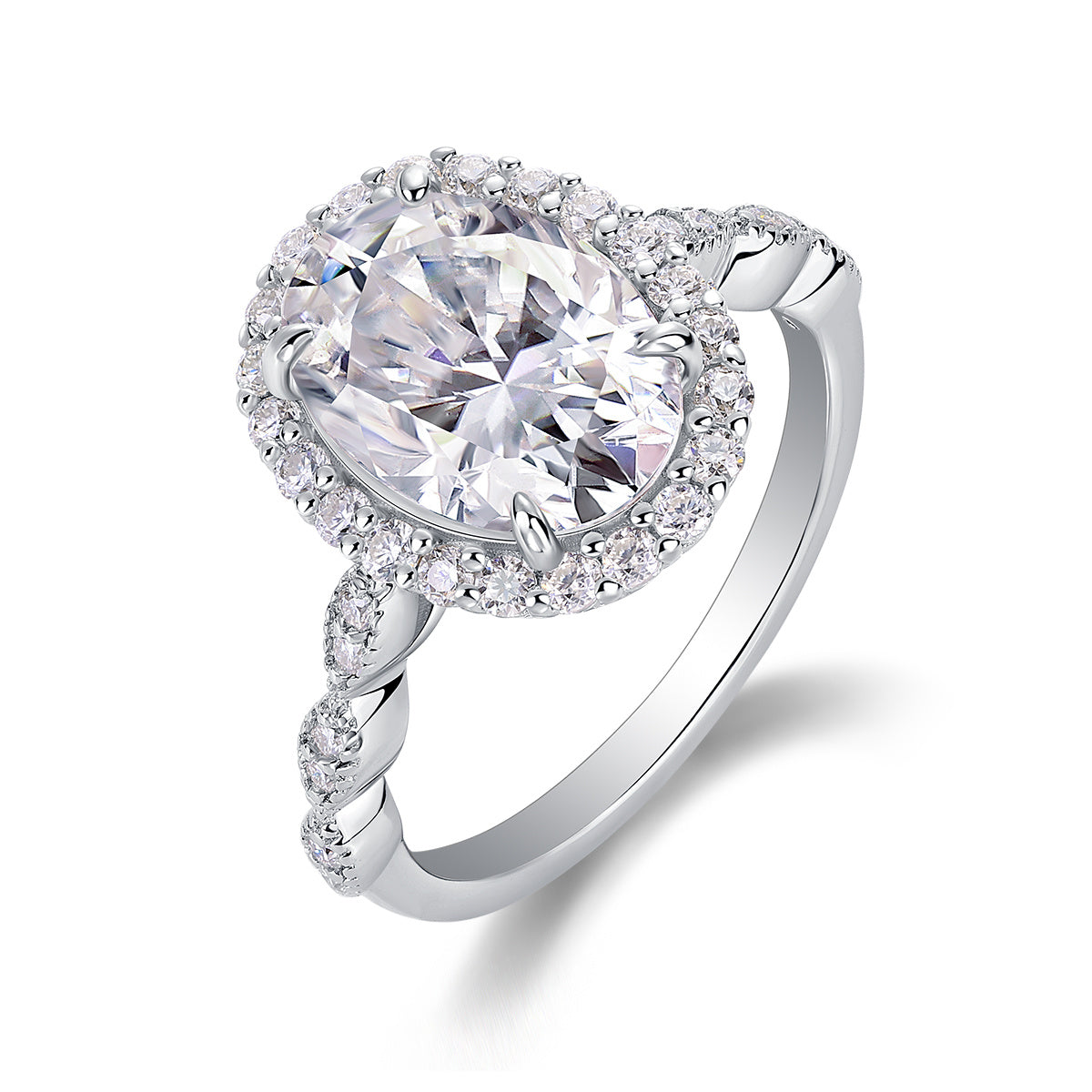 Bright Moon Moissanite Diamond Ring – S925 Sterling Silver Platinum-Plated Jewelry for Women